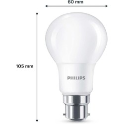 Ampoule LED - PHILIPS - 60 W - B22 - Blanc chaud - Dépolie -
