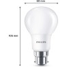 Ampoule LED - PHILIPS - 60 W - B22 - Blanc chaud - Dépolie -