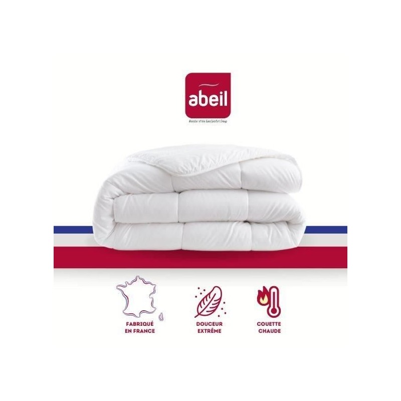 Couette chaude 400gr/m² Douceur Auvergnate - 200 x 200 cm - 2 personnes - ABEIL