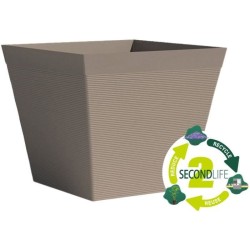 Pot carré - GARDEN ID - Green Care Impact Taupe - 39 x 33 cm - Garanti 10ans ...