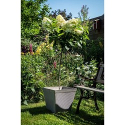 Pot carré - GARDEN ID - Green Care Impact Taupe - 39 x 33 cm - Garanti 10ans ...