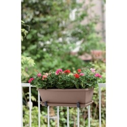 ELHO Soucoupe Barcelona Balconniere 50 - L16,7 x l45,5 x H3 cm - Taupe - Plas...