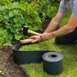 Bordure de jardin en polypropylene recyclé - NATURE - Epaisseur 3 mm - H 15 c...