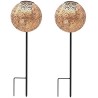 Lot de 2 balises solaires a planter - LUMISKY - AGADIR - H45 cm - Style orien...