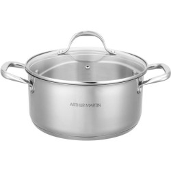 AM2513 Arthur Martin Marmite 28 cm avec couvercle – Acier Inoxydable – Tous f...