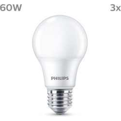 Ampoule LED - PHILIPS - 60 W - E27 - Blanc chaud - Dépolie -