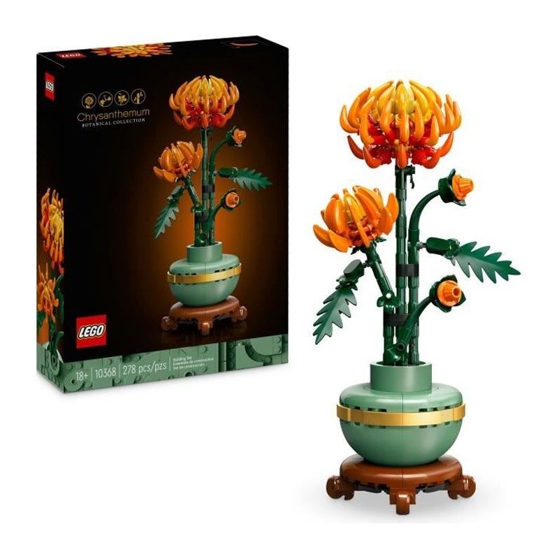 LEGO Icons 10368 Le Chrysantheme - Set de Décoration Florale a Construire - P...