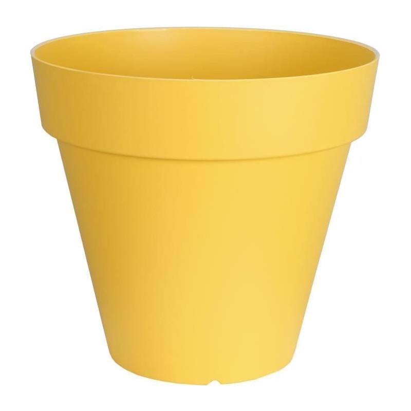 Pot de fleurs rond RIVIERA - SOLEILLA - Plastique - D59 x H54 cm - Jaune