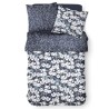 Parure de lit Mawira - 2 personnes - 260 x 240 cm - 100% coton - Bleu marine ...