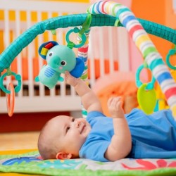 BRIGHT STARTS Tapis d'éveil bébé au sol évolutif pliable- Jungle Vert- arche ...