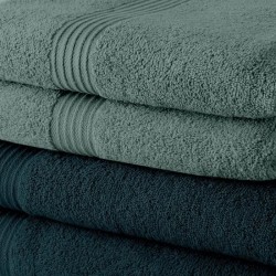 Lot de 5 Draps de Bain TODAY 70x130 cm 100% Coton - 3 paon + 2 celadon