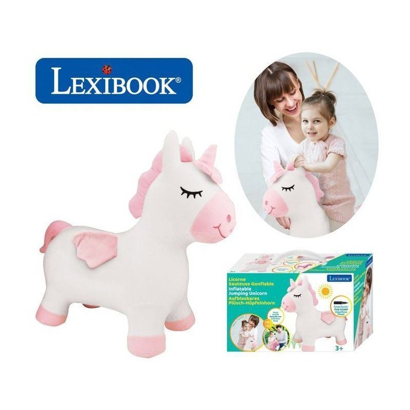 Porteur - LEXIBOOK - Licorne Sauteuse Gonflable en Peluche - Housse Amovible ...