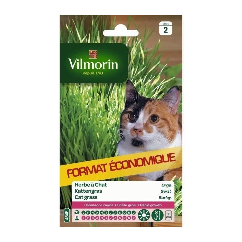 VILMORIN Sachet graines d'herbe a chat Orge