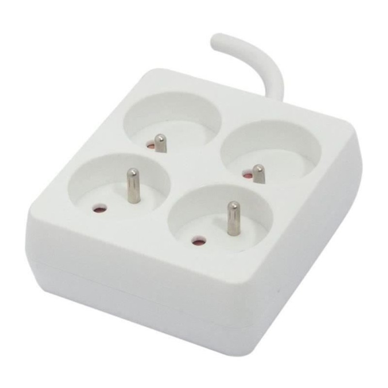 Chacon Bloc 4 x 16 A carré avec cordon 0,9 m - blanc (FR)