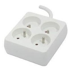 Chacon Bloc 4 x 16 A carré avec cordon 0,9 m - blanc (FR)