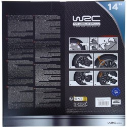 Lot de 4 enjoliveurs Bi-couleur gris & noir 14 pouces - WRC - TURBO - Look ra...
