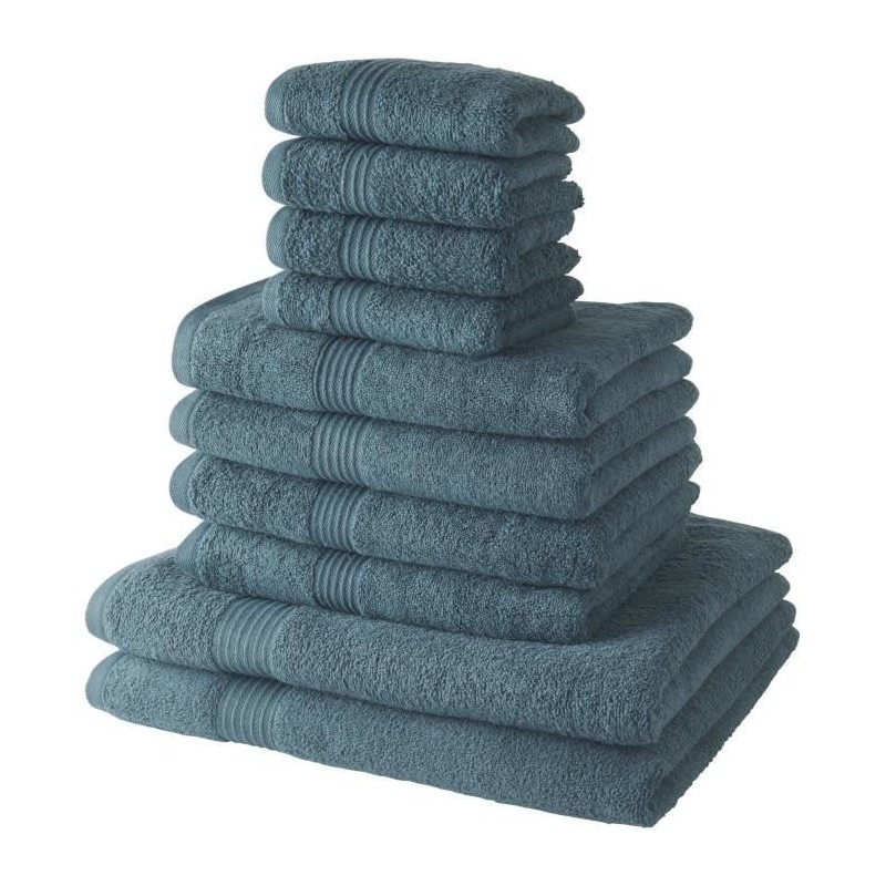 Lot de 10 serviettes de bain TODAY comprenant 4 serviettes 30x50 + 4 serveite...