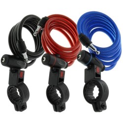 Antivol vélo câble - BURG WACHTER - 1 260 100 - Spirale 100 cm - Acier 8 mm -...