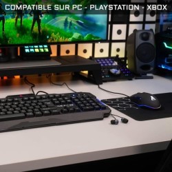 Pack Gamer 3 en 1 - The G-Lab - COMBO HELIUM - Souris Filaire - Clavier Filai...