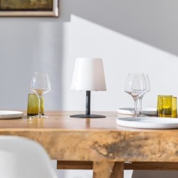 Lampe de table sans fil - LUMISKY - STANDY MINI Dark - H25 cm - Pied en acier...