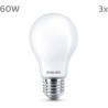 Ampoule LED - PHILIPS - Classic - 60 W - A60 E27 - Blanc chaud - Non