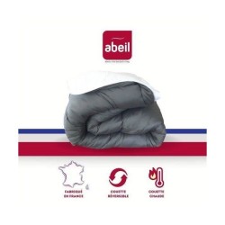 ABEIL Couette chaude Bicolore - 220 x 240 cm - Blanc et gris