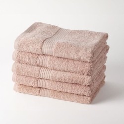 TODAY Essential - Lot de 5 draps de bain - 70 x 130 cm - 100% Coton - Rose