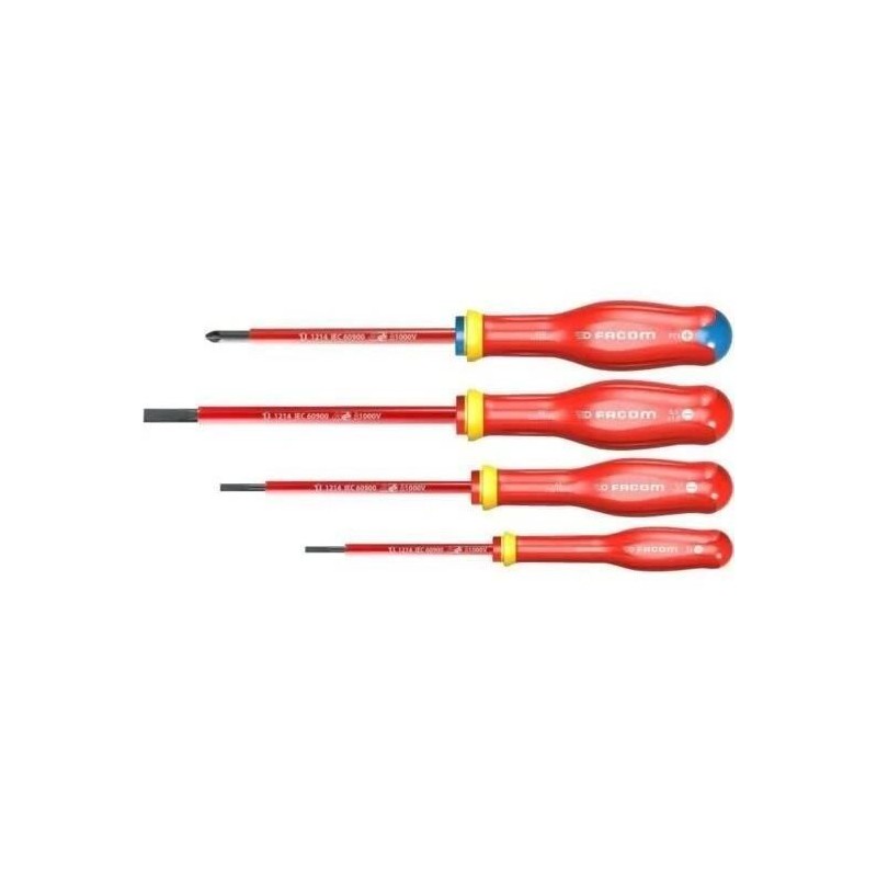 Jeu de 4 tournevis isolés - FACOM - AT4VEPB - 1000V