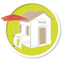 Smoby - Parasol pour tables pique-nique - 80 x 90 cm - Rouge