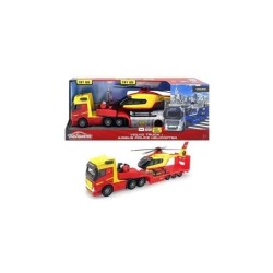 Camion avec Hélicoptere Police Majorette GS 35 cm - MAJORETTE - Blanc - Jouet...