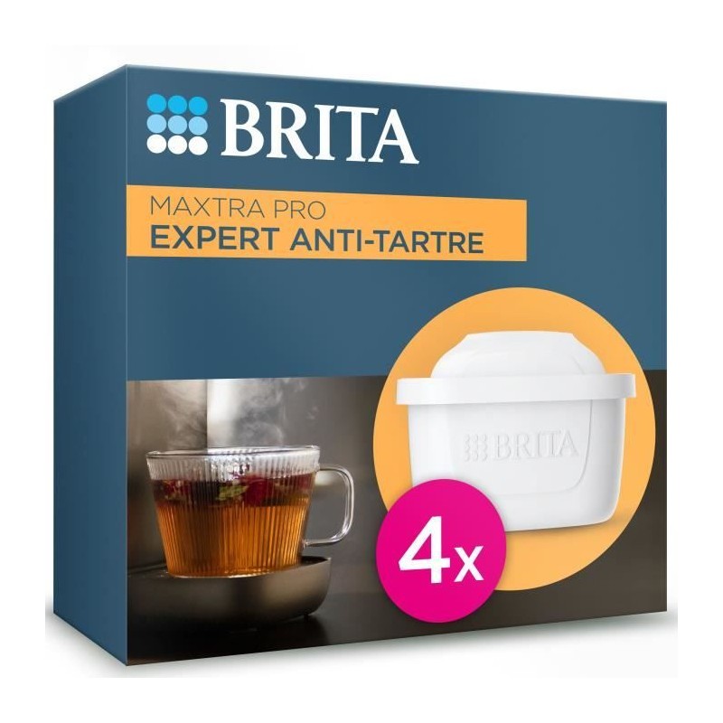 Cartouche BRITA - MAXTRA PRO Expert Anti Tartre - Pack de 4 - Jusqu'a 600L d'...