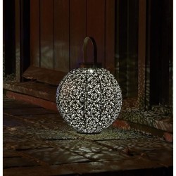 Lanterne solaire - SMART GARDEN - Damasque en métal ajouré - Bronze - Énergie...