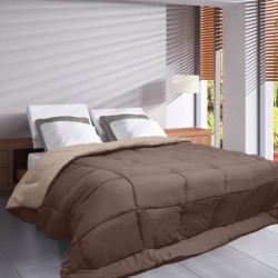 HUDSON - Couette Légere Microfibre - 200gr/m2 - Taupe & Lin 220 x 240 cm
