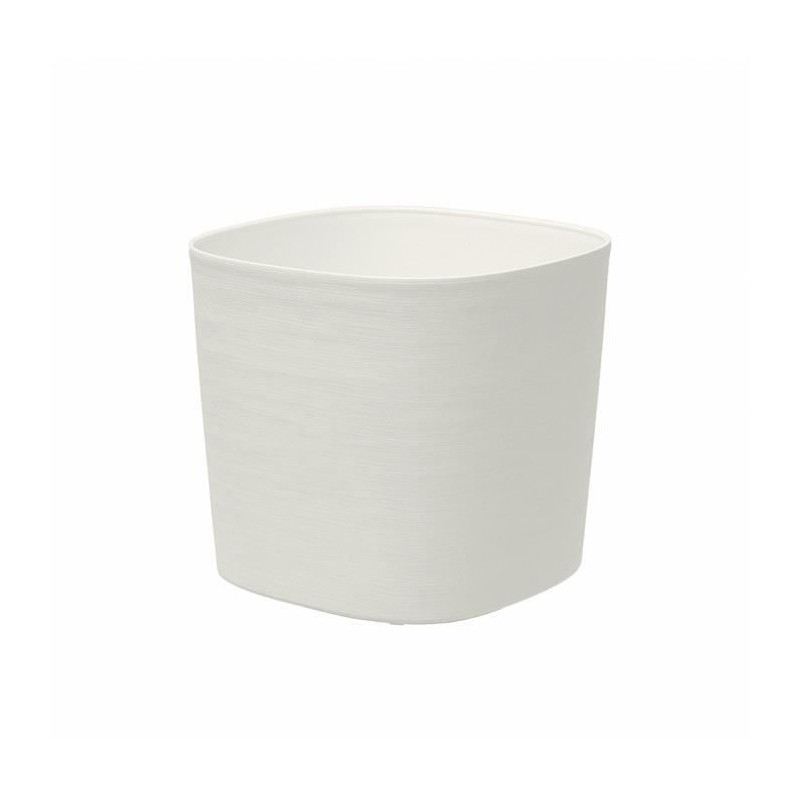 Pot avec réserve d'eau - GARDEN ID Respect - Blanc 40 x 40 cm - 100% déchets ...