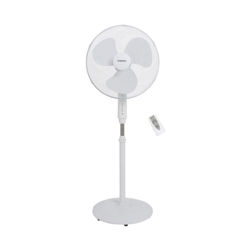 OCEANIC Ventilateur de pied - 45 W - Ø 44 cm - 3 vitesses - Oscillant - Incli...