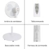 OCEANIC Ventilateur de pied - 45 W - Ø 44 cm - 3 vitesses - Oscillant - Incli...