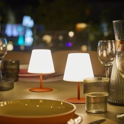 Set de 2 lampes de table sans fil - LUMISKY - TWINS - Terracota - H16 cm - LED
