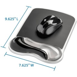 Kensington, Tapis de souris avec repose-poignet, Duo gel, Noir et fumé