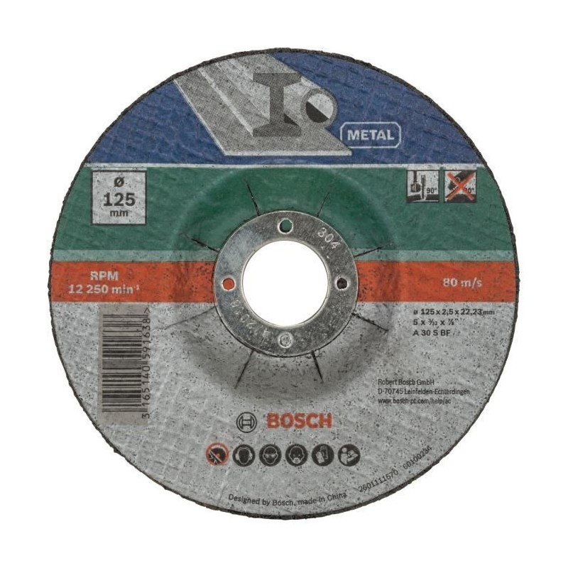 Disque a tronçonner diametre 125 X 5 pcs - BOSCH