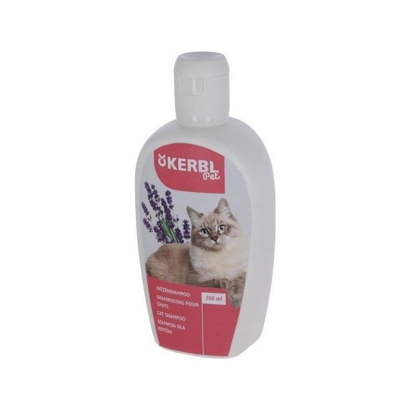 Shampoing pour chats - KERBL - 200 ml - Lavande - Mangue - Eclat et douceur