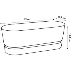 ELHO Jardiniere ovale GREENVILLE - Ø49 x 19,8 x 18,4 cm - Plastique recyclé -...