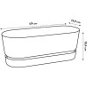 ELHO Jardiniere ovale GREENVILLE - Ø49 x 19,8 x 18,4 cm - Plastique recyclé -...