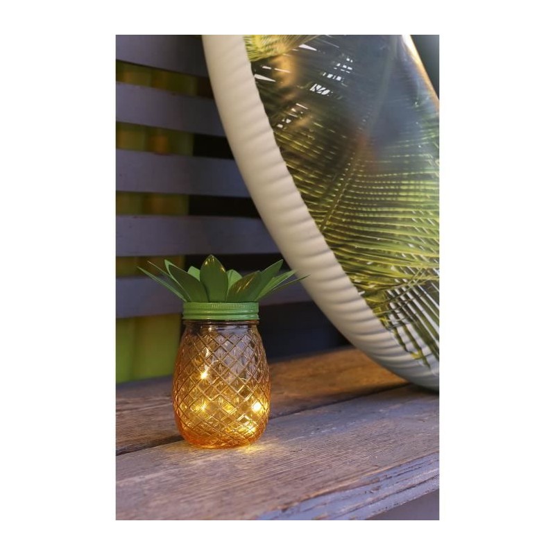 Lampe solaire Ananas - GALIX - Métal/Verre - 5 LED - 8h d'éclairage