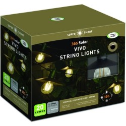 Guirlande solaire Vivo 365 20L - SMART SOLAR - 8 ampoules LED blanc chaud - T...