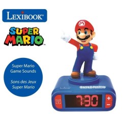 LEXIBOOK - Réveil veilleuse Super Mario - Sons et mélodies, écran LCD rétro-é...