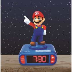 LEXIBOOK - Réveil veilleuse Super Mario - Sons et mélodies, écran LCD rétro-é...