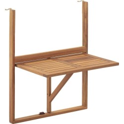Table de balcon suspendue - LILOU - Bois d'acacia FSC - Pliable - 64 x 43 x 8...
