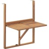 Table de balcon suspendue - LILOU - Bois d'acacia FSC - Pliable - 64 x 43 x 8...