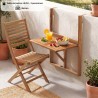 Table de balcon suspendue - LILOU - Bois d'acacia FSC - Pliable - 64 x 43 x 8...