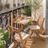 Table de balcon suspendue - LILOU - Bois d'acacia FSC - Pliable - 64 x 43 x 8...